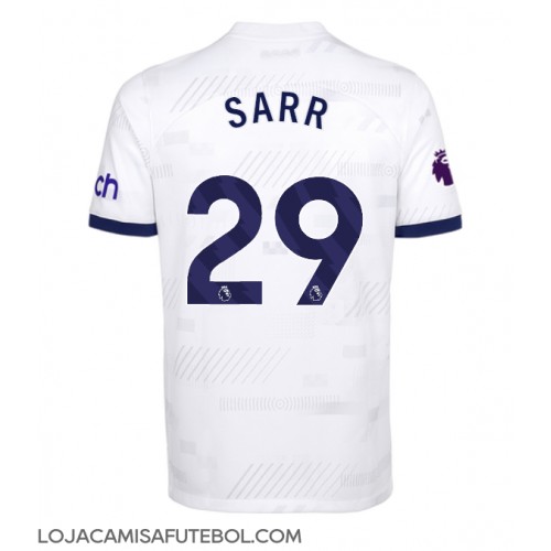 Camisa de Futebol Tottenham Hotspur Pape Matar Sarr #29 Equipamento Principal 2023-24 Manga Curta